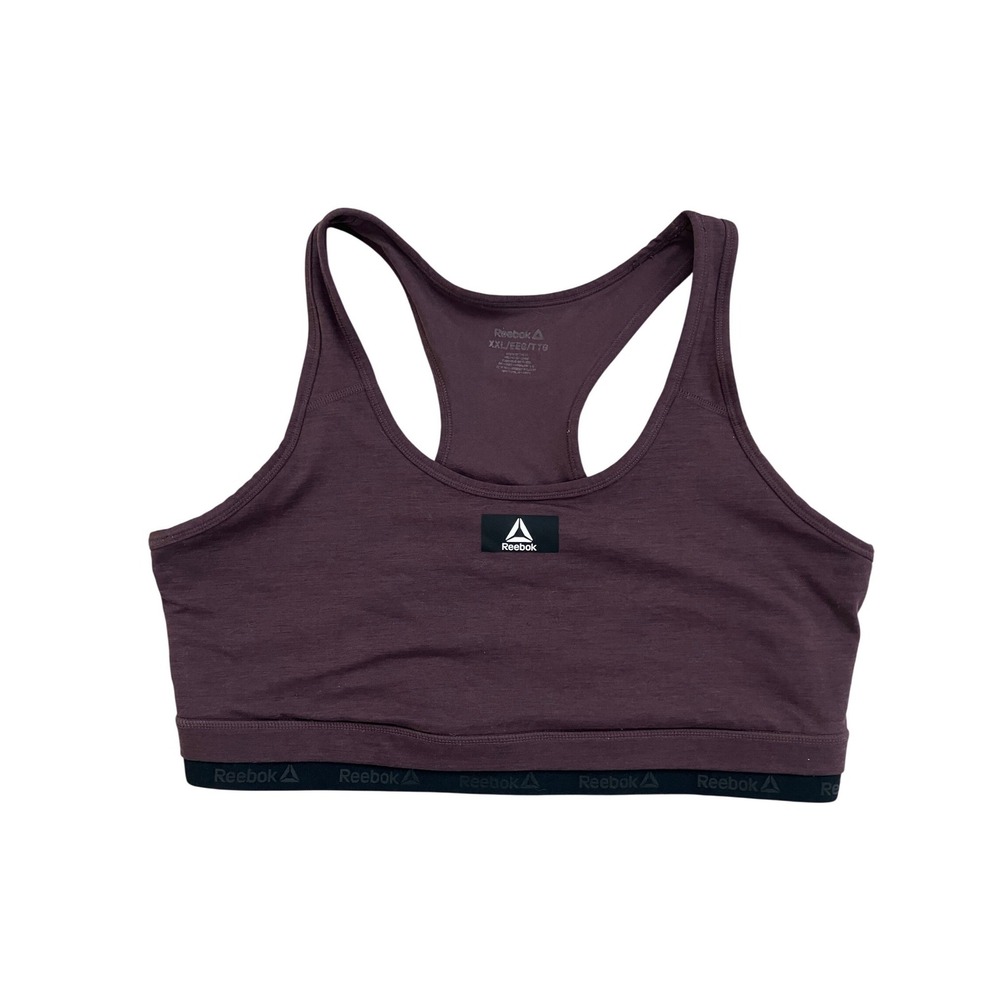 Reebok Womens Plus Size XXL‎ Sports Bra Plum Purple Racerback Logo REW233BR06